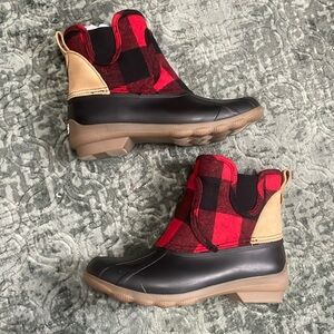 Sperry Rubber Boots Checkered NEW